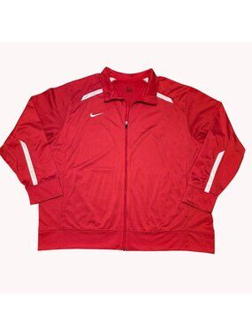 Nike Track Jacket Mens 4XL Red Full-Zip Athletic Outerwear Activewear Gym 4X